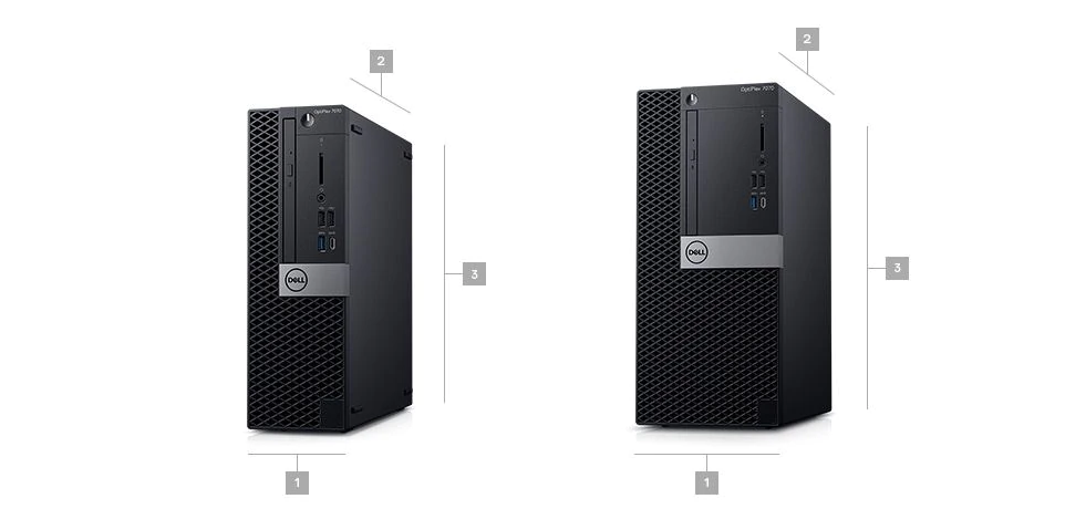 Optiplex-7070-kích thước máy tính để bàn & trọng lượng